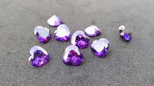 Oxyde de zirconium améthyste AAA en cœur pour joaillerie fine - 4