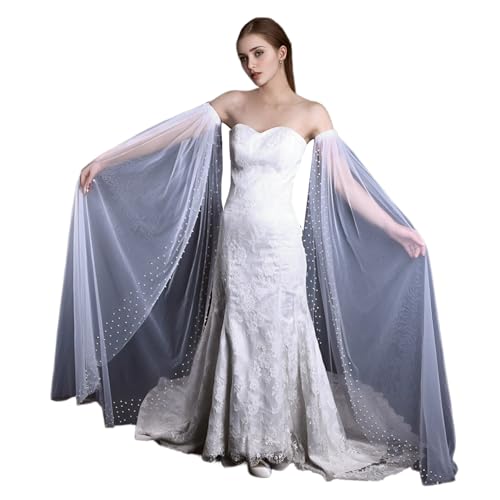 FUYISEN Wedding Dress Arm Sleeves For Bride Decorative Veil Shoulder Wrap Artificial Pearl Long Arm Evening Party Armwear