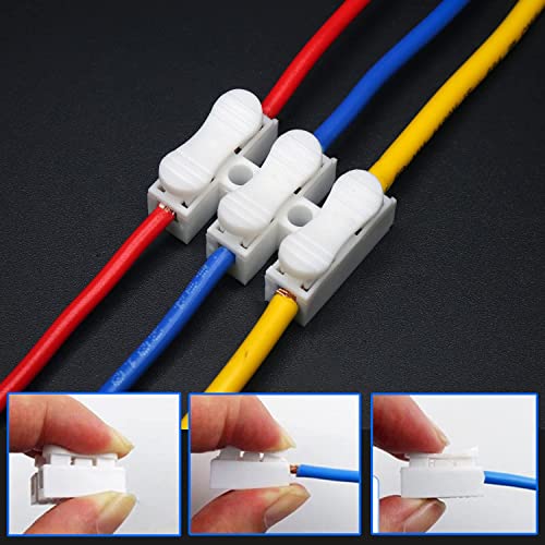 Image of Electronic Spices Spring Wire Connector 3 Way Quick Wiring Cable Connector Push-in Conductor Clamp Terminal Block for LED Light & Other Wiring Connections Electrical Cable Clamp (Pack of 5)