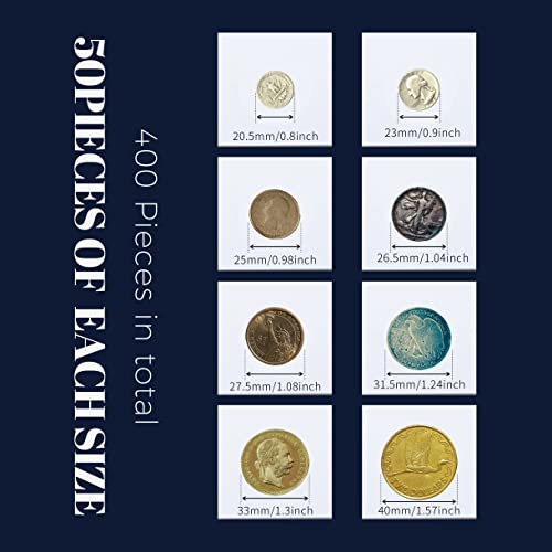 404 Pcs Coin Collecting Supplies 400 Pcs Cardboard Coin Flips 4 Pcs 2 X 2 Inch Red Single Coin Storage Boxes For Coin Collectors Mega Assortment Coin Box Coin Holder For Collectors #TOP2