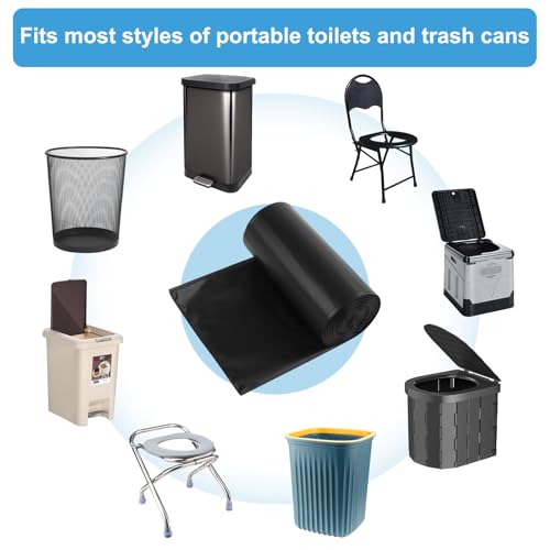 Image of 40 Camping Toilet Bags, Biodegradable Compostable for 5 Gal Bucket Toilet