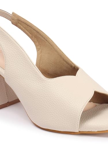 Image of Carlton London Women Stylish Backstap Sandal with Block Heels, Square Toe for Casual Wear