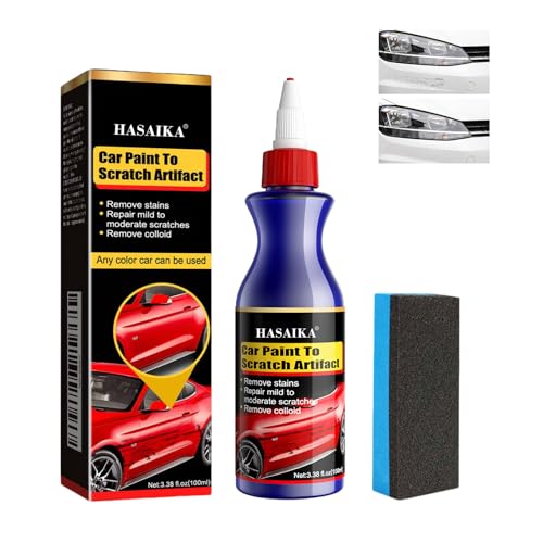 HASAIKA® Pulimento para Reparar Arañazos de Coche, Quita Arañazos Coche, Elimina arañazos finos y marcas de rozaduras (100 ml)