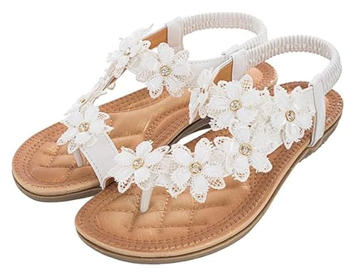 High heeled sandals Sandals for Women Wide,Women Summer Beach Bohemia Flip Flops T-Strap Flat Sandals Comfort Walking Shoes