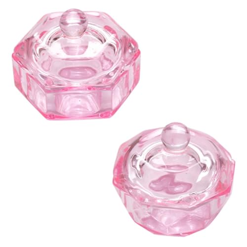 Vasos de cristal para arte de uñas, set de 2 piezas