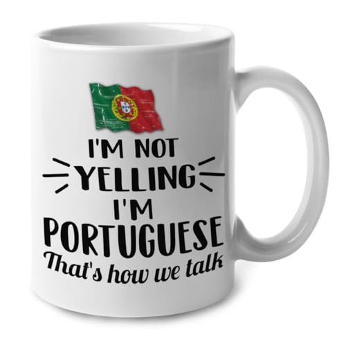 Lotacy I'M Not Yelling I Am Portuguese Portugal Ceramic Coffee Tea Mug Cup, Portuguese Souvenir and Gifts