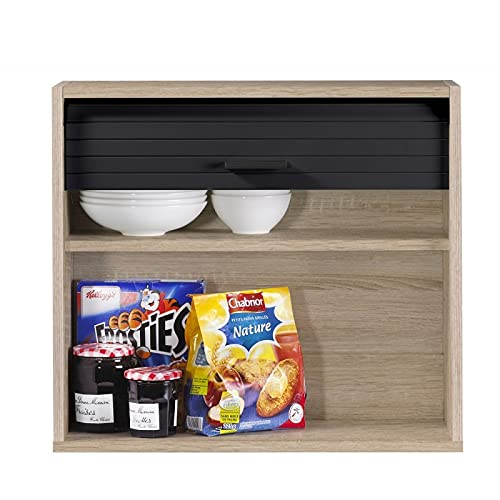 Meuble Cuisine Chêne Rideau Noir 1 Etagère Larg 60 Haut 53.6 Prof 25 cm