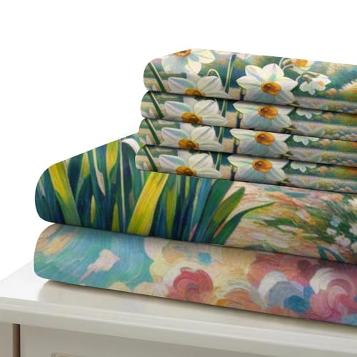 Parure de lit microfibre douce Narcisse avec housse couette 200x200