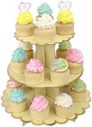 MengH-SHOP Cupcake Stand 3 Tier Cupcake Dessert Holder Cardboard Round Tower for Kids Baby Girls Unicorn Themed Party Birthday Party