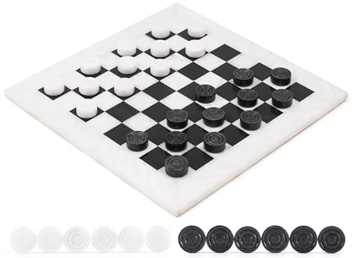 Jeu d'échecs et de dames Radicaln 38 cm en marbre pour adultes
