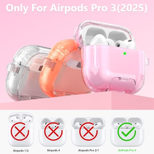 Image of Case for Airpods iPods Pro 3 Case 2025 with Phone Stand for Women-VISOOM Clear Air Pod iPod Pro 3 Cases Cover Cute Girly Airpods Case Pro3 Bling Glitter AirPods Pro3 Cases Hard Shell with Keychain