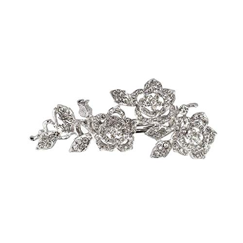 Pasador para el pelo de boda con cristal y rosa