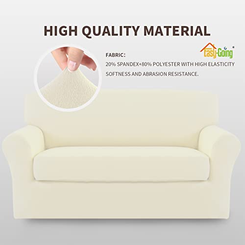 Image of Easy-Going 2 Pieces Stretch Loveseat Couch Sofa Slipcover Washable