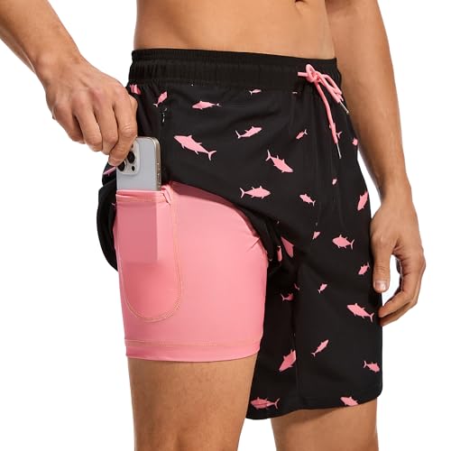 Ultrafun Mens Swim Trunks with Compression Liner 7 Inch Inseam Quick Dry 2 in 1 Swimming Board Shorts Swimsuit for Men4