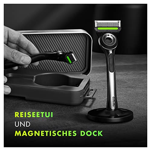 Gillette Labs Nassrasierer Herren, Rasierer mit Reinigungs-Element + Reise-Etui zur Aufbewahrung für unterwegs + 5 Rasierklingen, Premium-Magnetdock - Image 7