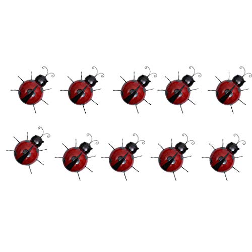VANKOA 10 perchas de metal para colgar en la pared, para jardín al aire libre, color rojo, 10 cm Cover