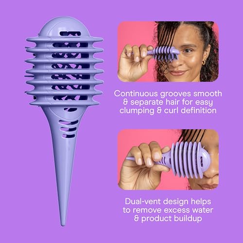 Image of Conair Curly Hair Brush, Mini Detangler for Loose Curls, Dual-Vent Design | Travel-size hairbrushes for women, ideal curl brush for wet /damp hair & on-the-go styling, gentle on loose curls /waves