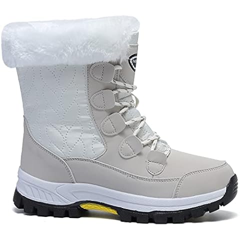 Womens Snow Boots Warm Fur Lined Winter Boots Anti Slip Ankle Boots Mid Calf Snowboots Waterproof and Cold-Resistant Outdoor Walking Shoes for Women Ladies Girls Cover