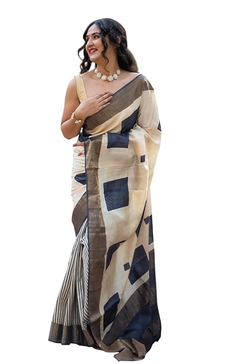 Floral Elegance Tussar Silk Digital Printed Saree with Matching Blouse Piece for Women-picture-30