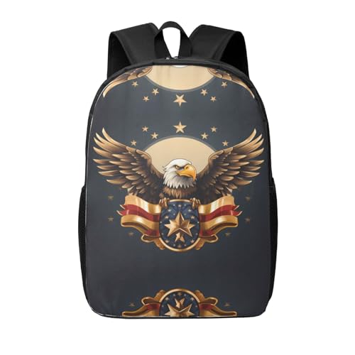 WHJYCC The American Eagle Emblem Mochila escolar, mochila para laptop, mochila de viaje casual. Adecuada para viajes, universidad, trabajo, mochila escolar para niños y niñas, Negro, Talla única