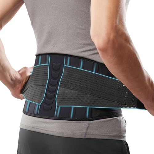 Comforband Copper-Infused Back Support Brace – Lightweight Lumbar Belt with 6 Supportive Stays for...