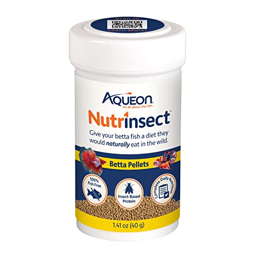 Aqueon Nutrinsect Fish-Free Fish Food, Betta Pellets, 1.41 oz