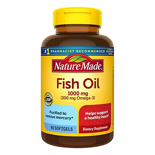 Image of Fish Oil 1000 mg, 90 Softgels, Omega 3 Supplement for Heart Healths,