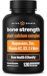 Bone Strength Supplement | Calcium, Magnesium, Vitamin D3, K2, Zinc, Potassium & More | Plant-Based Vitamin for Bone Health & Density | Vegan & Non-GMO | 120 Capsules | 2 Capsule Serving