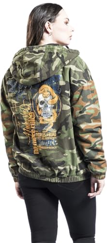 Rock Rebel by EMP Damen camouflage Übergangsjacke mit Print und Patches S
