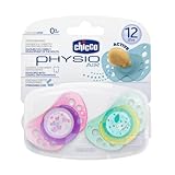 Chicco Physio Air - Chupete de caucho, 12 meses en adelante, 2 unidades, color rosa
