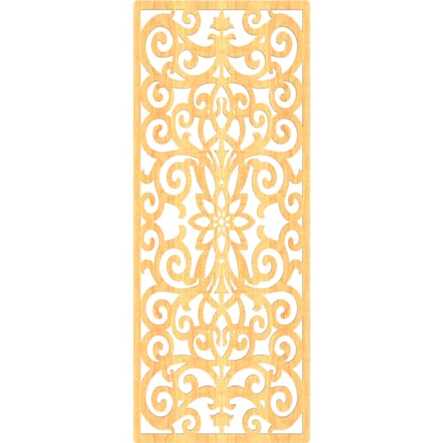 Image of Buel Decorative Pierced Fretwork Wood Wall Panels, 21 3 /8 inchW x 54 3 /8 inchH x 1 /4 inchT, Cherry