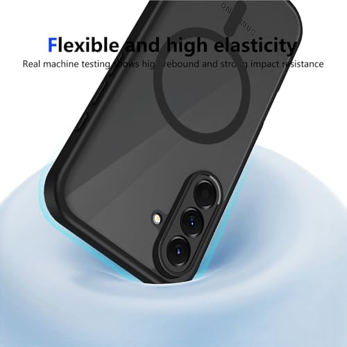 Image of Back Cover for Samsung Galaxy M17 5G / A17 5G / F17 5G, Back Cover Case Shockproof Matte PC + Side Black TPU Protective Case Magnetic Support Bumper Case Cover (Galaxy A17)