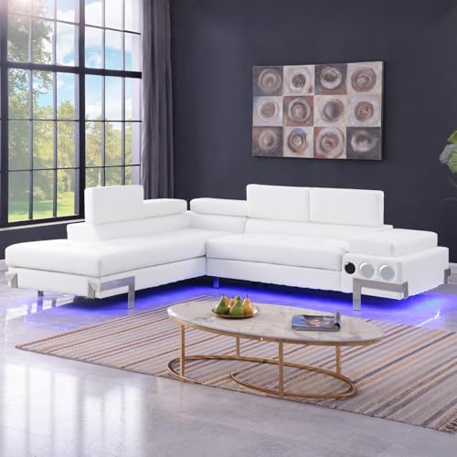 YORKMAX Sectional Couches for Living Room, Modern L-Shaped 108'' PU