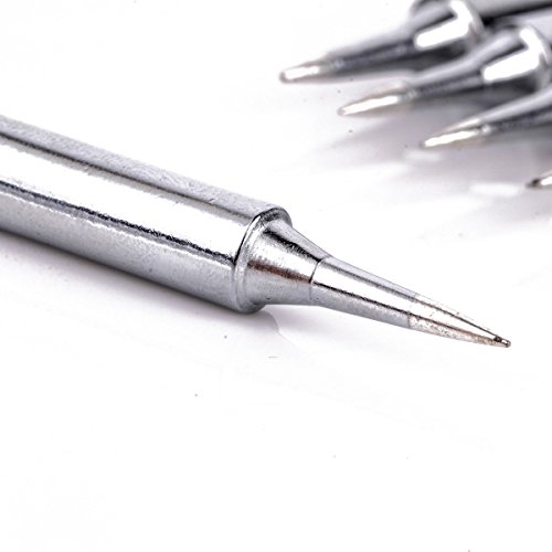 Qisf 5 Pcs 900M-T-B + 5 Pcs 900M-T-I Lead-Free Soldering Solder Iron Tips Replacement For Hakko, Radio Shack, Tenma, Atten, Quick, Aoyue, Yihua Soldering Station And More Tool #TOP6