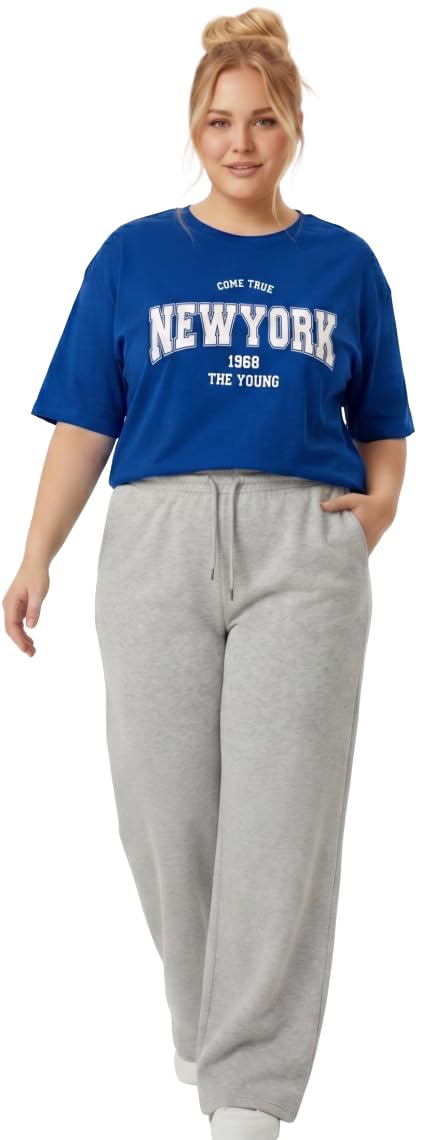 unfld Women Oversized T-Shirt and Lower Set TrackSuit for Women | Oversize Baggy Loose Fit T-Shirt with Joggers Track Pants |Printed Oversize Top with Lower Combo Set-picture-6