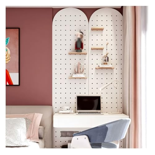 Drewniany organizer w kształcie łuku, perforowany zestaw do przechowywania z litego drewna, do kuchni, garażu, biura, pokoju w akademiku, salonu, 40 x 80 cm, naturalne wykończenie, wszechstronna