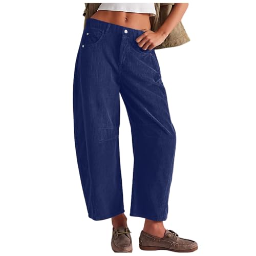 Pantalon en velours côtelé femme confortable qui ne serre pas la taille