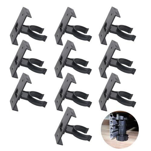 Kasoud Kitchen Plinth Leg Clips, 10PCS Plinth Clips, Black Kick Board Clips, Kitchen Plinth Clips Fits 29mm Dia Leg, Kick Board Plinth Clips, Skirting Board Clips for Kitchen Cabinets Bed Legs (Black)