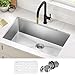 Kraus KHU100-32 Standart PRO 16 Gauge Undermount Single Bowl Stainless Steel Kitchen Sink, 32 Inch