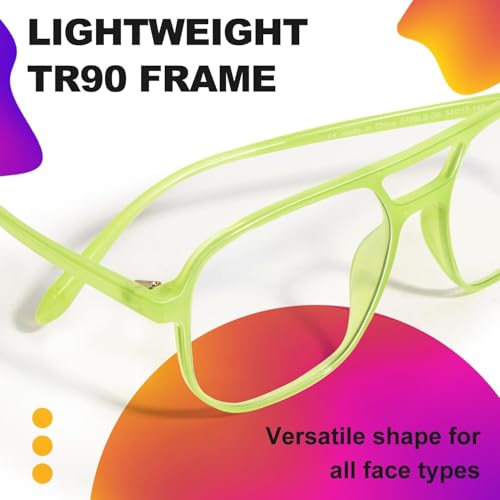 Image of VISOONE TR90 Blue Light Blocking Glasses Women Men Aviator Anti Eyestrain Computer Gaming Glasses Marion