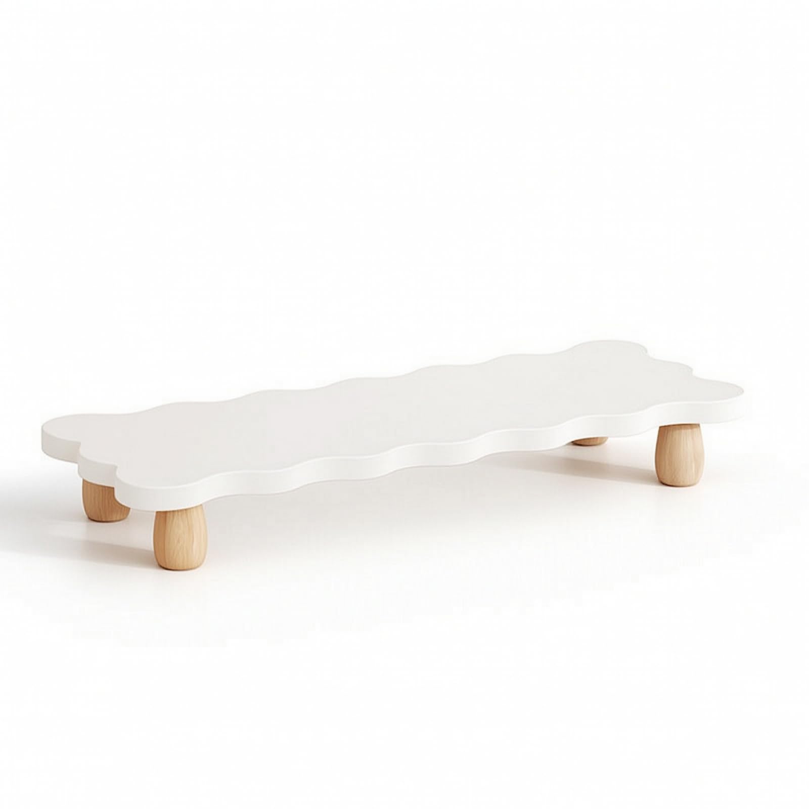 predolo Alzatina Minimalista Rialzo Stabile Supporto per Studenti, Scrivania, Ufficio , 60x20 Cm , Gambe A Uovo Bianco Caldo A Forma Di Nuvola