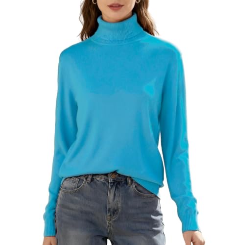 Image of SANGTREE Women's Turtleneck Sweaters Long Sleeve Pullover Tops | Breathable and Lightweight Fall Winter Fashion Outfit.Perfect for Daily,Office,Vacations,Holiday,Family Gatherings Etc.