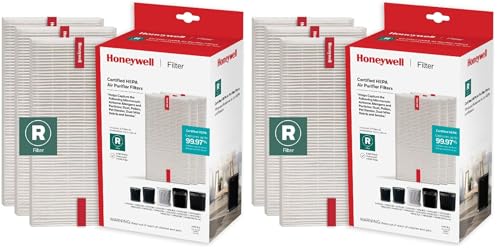 Image of Honeywell HEPA Air Purifier Filter R, 6-Pack for HPA 100 /200 /300, 3000 and 5000 Series - Airborne Allergen Air Filter Replacement Targets Wildfire /Smoke, Pollen, Pet Dander, and Dust