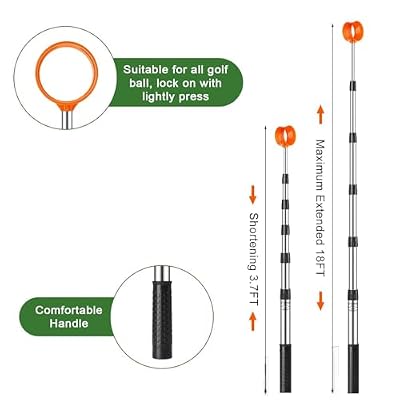 axGear Golf Ball Retriever Aluminum Alloy Shaft Telescopic Picker Extandable 18 Ft