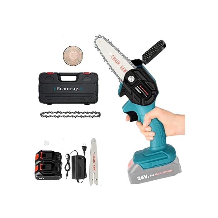 Buy olpad Mini Electric Cordless Chainsaw with 2 Batteries 4 Inches