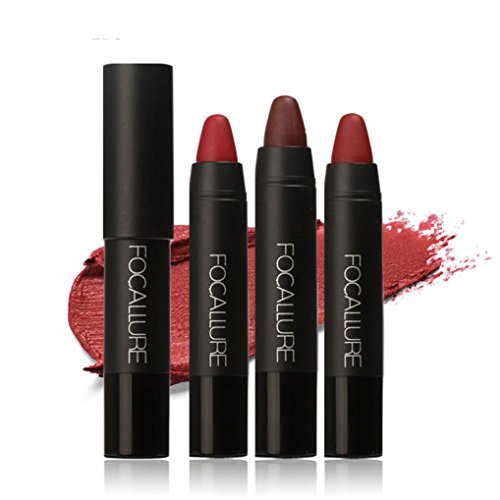 XILALU Long-lasting Red Velvet Matte Color Pencil Lipstick Crayon Makeup Set (A)