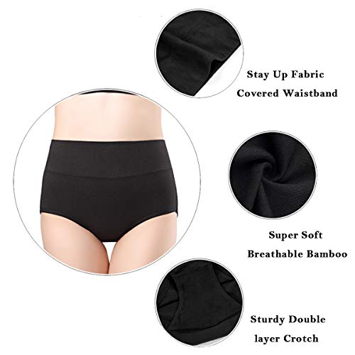 Image of wirarpa Women's Modal Underwear Soft High Waist Briefs Ladies Panties 4 Pack (Regular & Plus Size)