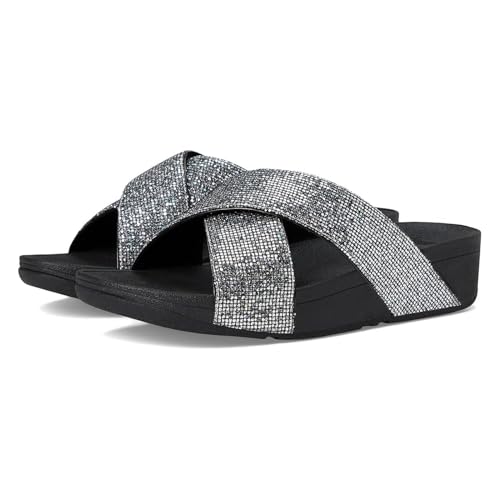 FitFlop Women's Lulu Glitterball Cross Slides Wedge Sandal3
