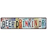 ERLOOD ヴィンテージ ビールを飲む DR 壁装飾 ストリートサイン バー メタル ブリキ看板 16 x 4インチ