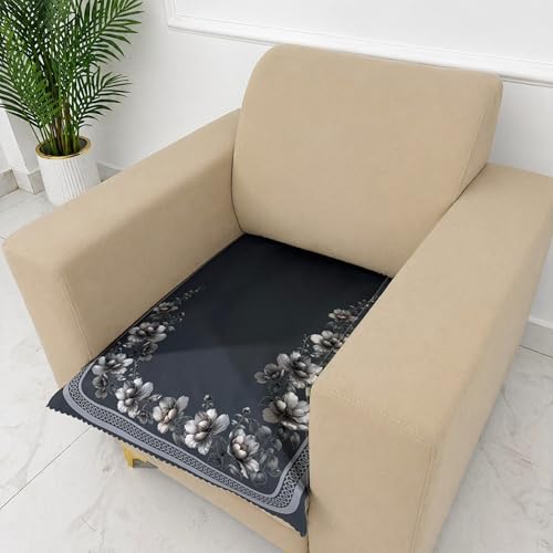 Image of Homerz Premium 'Luxe Series' Holland Velvet Sofa Cover | Smooth Finish | Anti-Skid Fleece Backing | Soft Touch Couch Protector for Living Room (Grey, 1 Seater, Only Seat Cover)